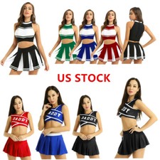 Cheerleader Uniform School Girls Fancy Dresses Costume Outfits Cosplay Skirts