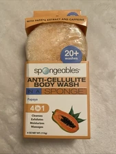 Spongeables 4 In 1 Anti Cellulite Body Wash Sponge Papaya