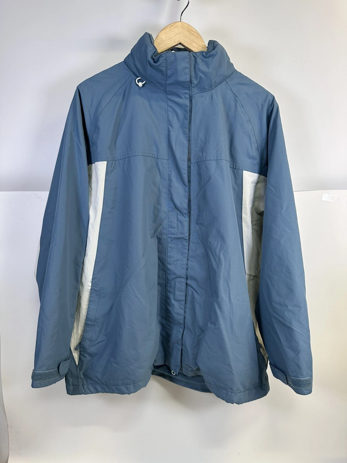 Weird Fish Womens Waterproof Jacket Size 16 Blue Hooded Outdoor Coat