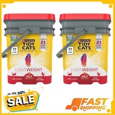 2 Pack Purina Tidy Cats 24/7 Performance LightWeight Cat Litter, 17 lb