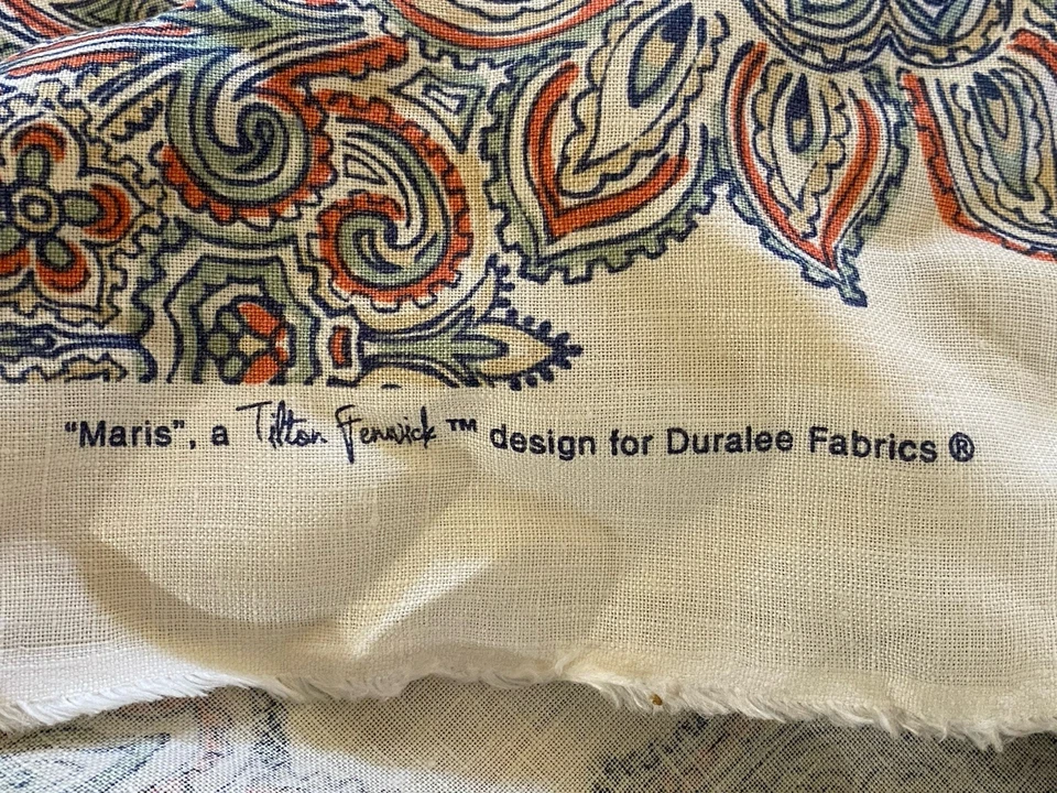Tela de lino mandala bohemio Duralee Tilton Fenwick "Maris Multi" - 6,6 YDS Foto 4 de 4