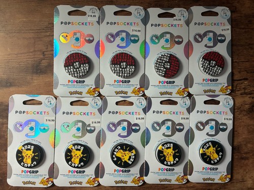 PopSockets Pokémon LOT PIKACHU POKEBALL SET OF 9 All New Tcg Themed
