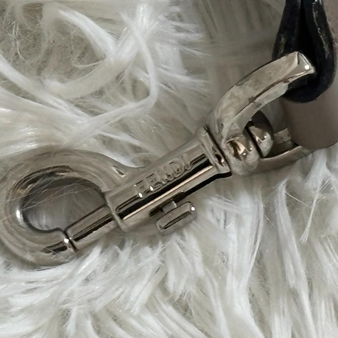 FENDI Visaway Python Shoulder Bag Gray Leather Me… - image 10