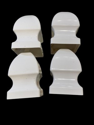 Set Of 4, 4'' x 4'' Sq Post Caps Gothic  70409 - White Vinyl Plastic
