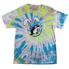 Buc-ee’s T-Shirt Women’s M Multicolor Tie Dye Pastel Easter Bunny Graphic Tee