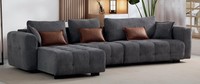 Graues L-Form Polstersofa Designer Ecksofa Wohnzimmer Textil Sofa