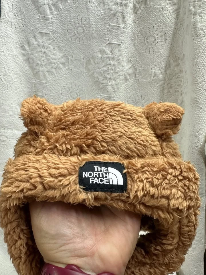 North Face Baby Bear миндальное масло Oso Beanie 6-24 М новый с ярлыками - Изображение 2 из 4