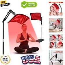 Red Light Therapy for Face and Body, Red Infrared Light Therapy Lamp with Sta...