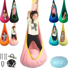 Kids Pod Swing Seat, Max 300 Lbs, Child Sensory Swing Chair Indoor & Outdoor The
