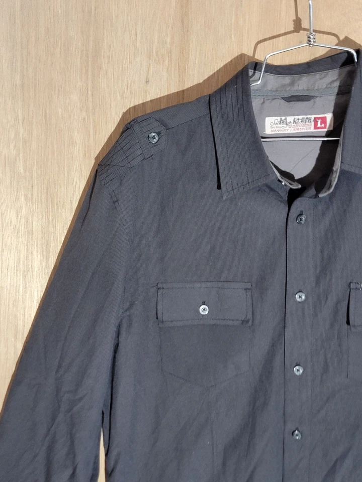 Sovereign Code Men’s Black Long Sleeve Button Down Shirt Size L Roll Tab - Image 2 of 4