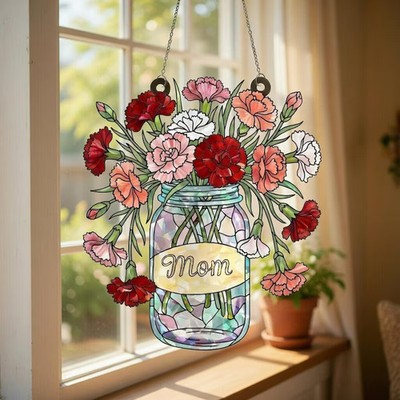 Carnation Flower Suncatcher Acrylic Art Decor Gift