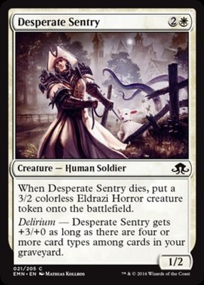 Desperate Sentry - EMN MTG - Light Play