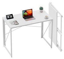 Folding Desk 31.5 Inch White Space Saving Computer Writing Table