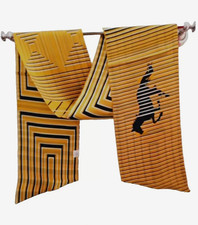 6"X61"Striped Horse Print Pure Mulberry Satin Silk Two Layers Bevel Long Scarf