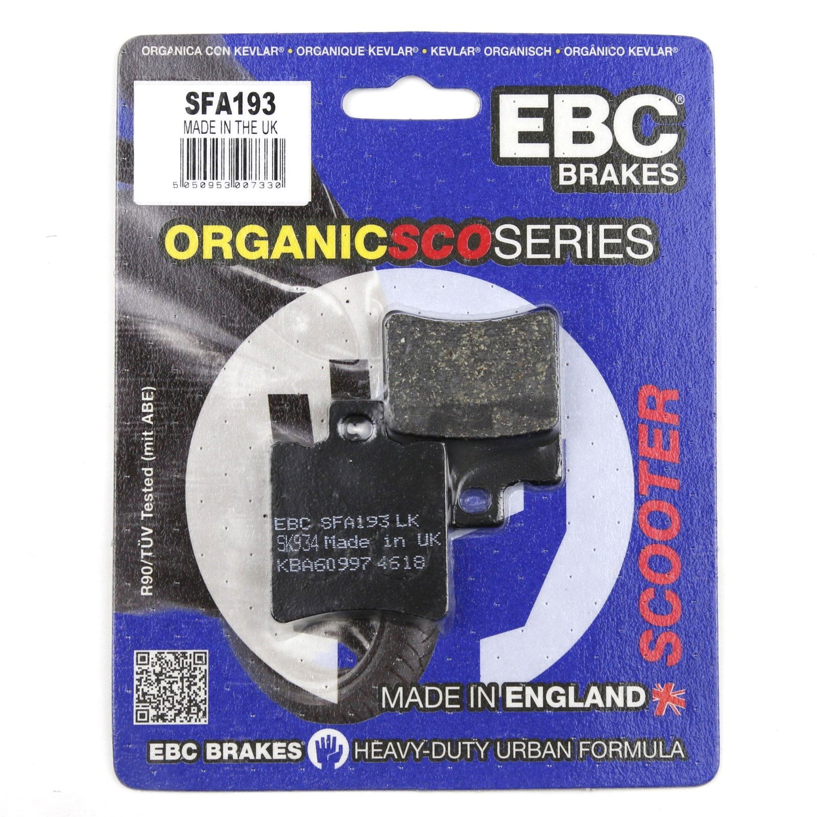 MALAGUTI Phantom 100 F12 1999-2003 EBC SFA193 Organic Scooter Brake Pads Rear