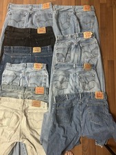 Lote de 10 jeans vintage Levis para hombre azul 501 505 pestaña naranja al por mayor talla 30-36
