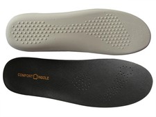 Black Real Leather Shoe Insoles for Men Working Boots and Sneakers Thick Late...