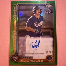25 Topps Pro Debut- Chrome Victor Rodrigues #PDC-66 Green Refractor /99 (AU, RC)