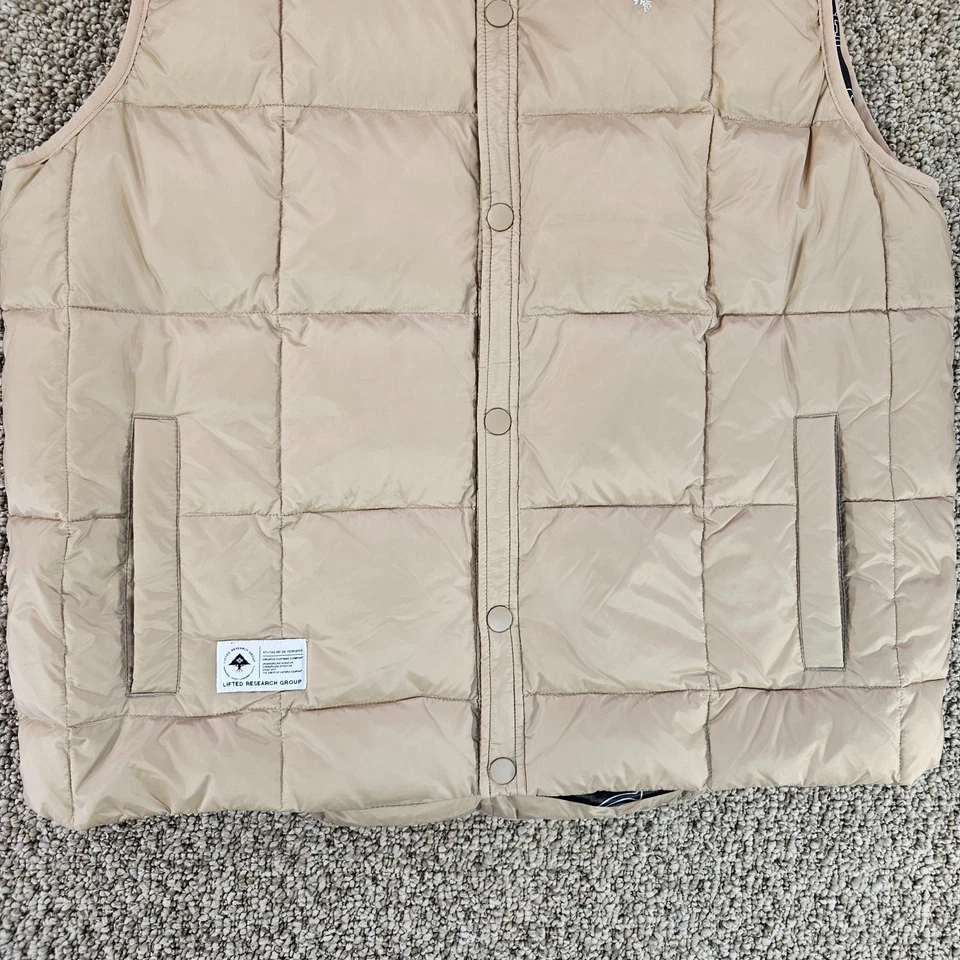 Chaleco acolchado de nailon acolchado Lifted Research Group para hombre XL botón a presión NUEVO Foto 2 de 4