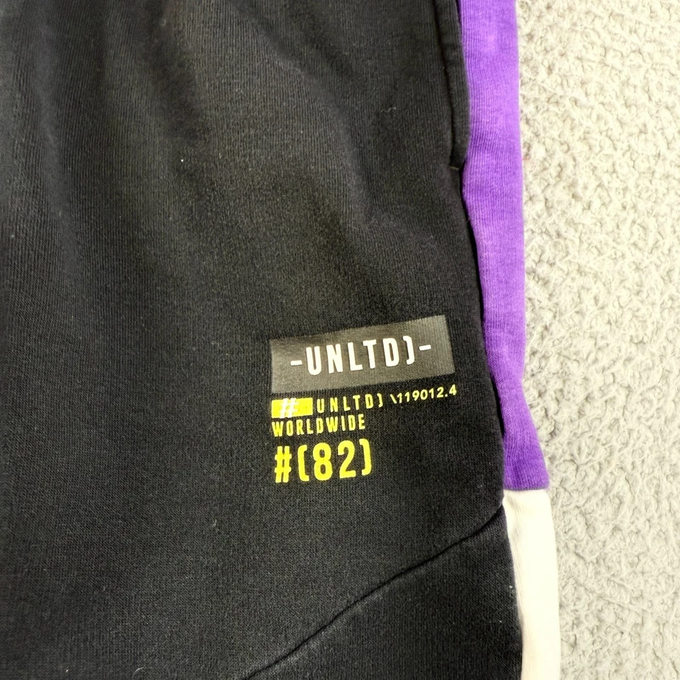 Next 82 Pantalones Cortos Atléticos Negros Púrpura Niños 11 Años Mezcla Algodón Dobladillo Crudo Cordón Foto 3 de 4