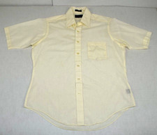 Vintage Leisure Work Shirt Size L 80s Botany 500 Pale Lemon Cream Tailored Fit