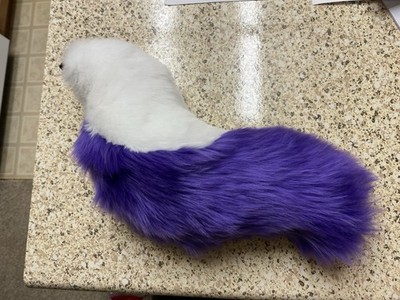 White and Purple Fursuit Hyena Tail