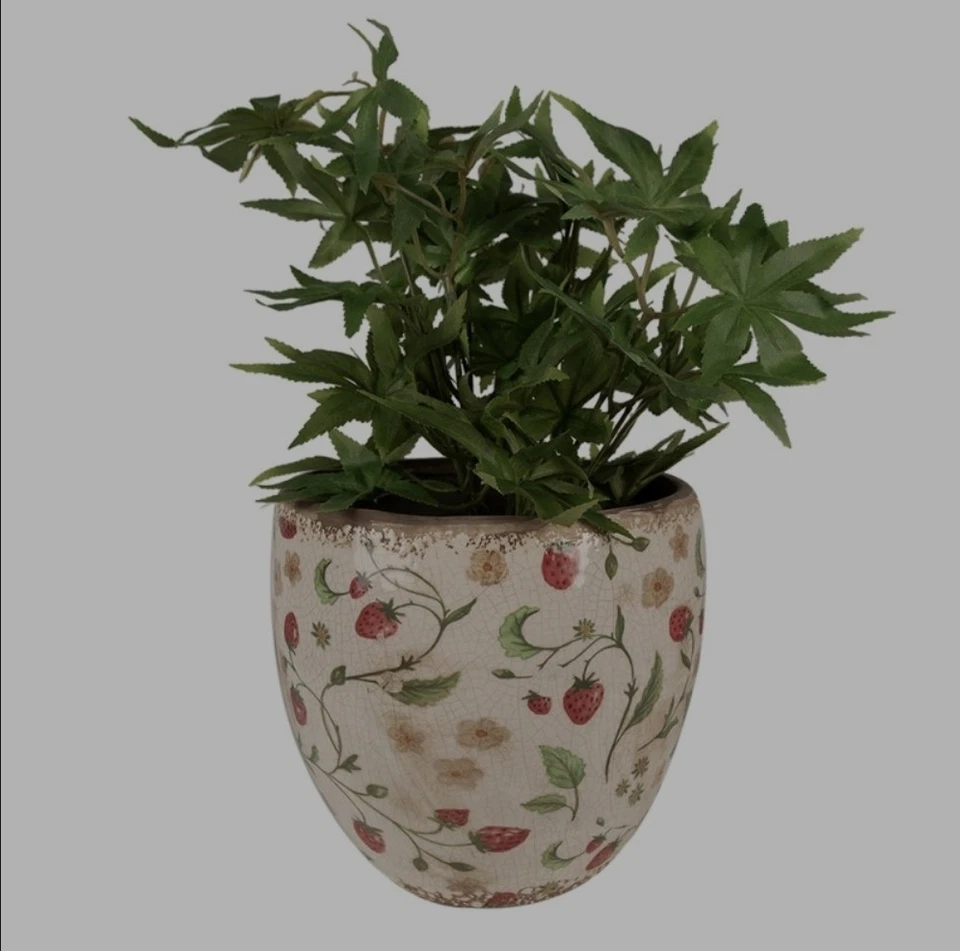 Blumentopf Übertopf Erdbeere Krakellee Keramik Clayre & Eef 3 Größen Sommer - Bild 3 von 3