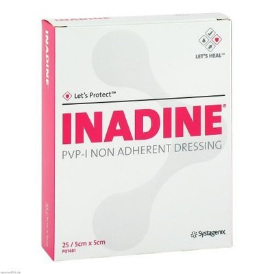 INADINE Salbengaze m. PVP Iod. 5x5cm 25 St PZN 7584205