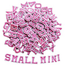 Zlettery 130pcs Iron on Letter Patches 0.7 inch, 5 Sets of 26 Pink