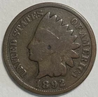 1892 Indian Head Cent Penny (env511)