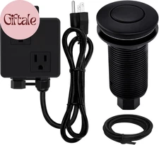 Garbage Disposal Air Switch Kit Sink Top with Long Button,Matte Black(Brass Cove