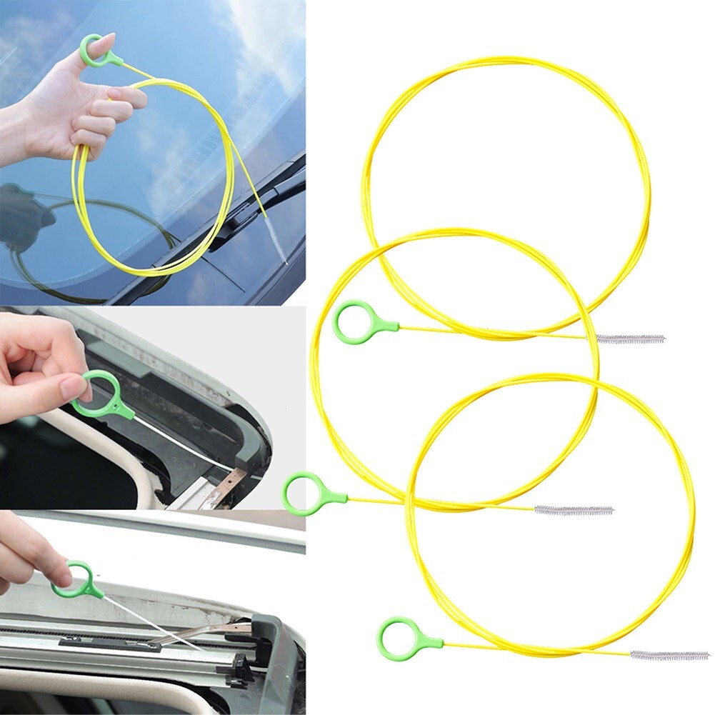 Brosse De Nettoyage Pour Toit Ouvrant De Voiture - 2 Pièces, 3 M De Long, Flexible, Tête En Nylon