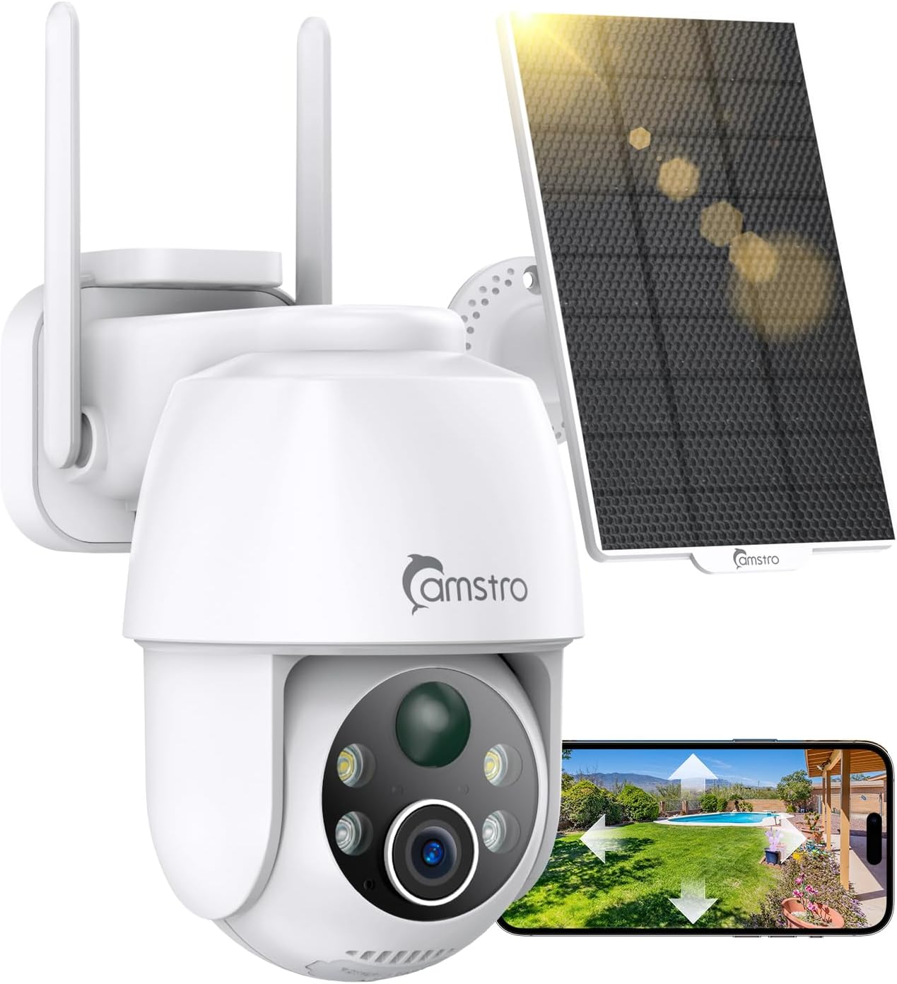 2K Solar Wireless Outdoor Security Camera with Battery for Home WiFi