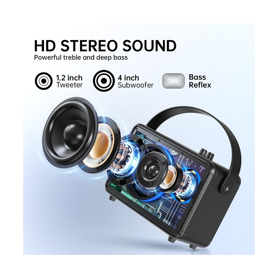 Karaoke Machine for Adults, Bluetooth5.3 Karaoke Speaker with 2 UHF