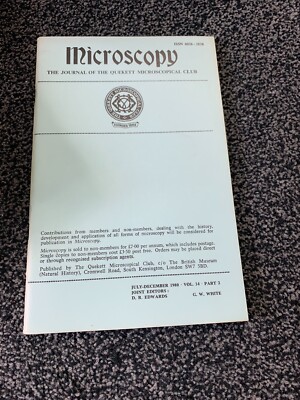 Microscopy   The Journal of the Quekett Microscopical Club. 1980  Vol 34  Part 2