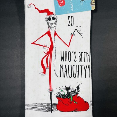 Disney 2 Pack Kitchen Hand Towels The Nightmare Before Christmas Who s Naughty ?