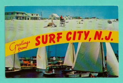 LONG BEACH ISLAND 1961 ORIGINAL SURF CITY, POSTMARKED BEACH HAVEN,  NJ