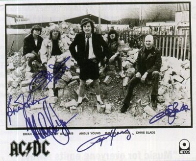AC/DC Signed Photograph - Rock Group - Signed by 5 - 10