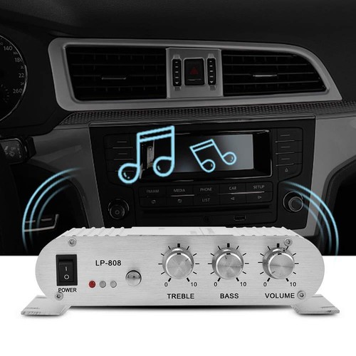 Audio Power Amplifier, 2 Channel Digital Amp Portable Mini Bass Treble Control - Afbeelding 3 van 4