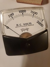 Genuine Vintage Triplett Model 220M 0-2000 DC Volt Analog Meter In Original Box