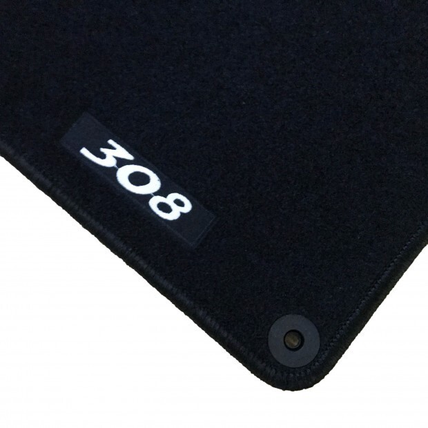 Tapis de sol voiture pour Peugeot 308 GT Line moquette velours noir 2013-2016