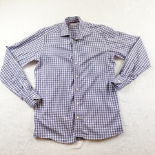 Eton Dress Shirt Men 15.75 40 Blue Check Contemporary Fit 100 Cotton