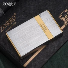 ZORRO Flint Lighter Compact Jet Kerosene Gasoline Engraving Metal Bright Sound