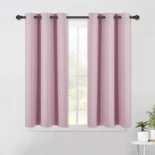 Blackout Curtain Panels for Girls Room, 42"W x 45"L Pack of 2 Baby Pink