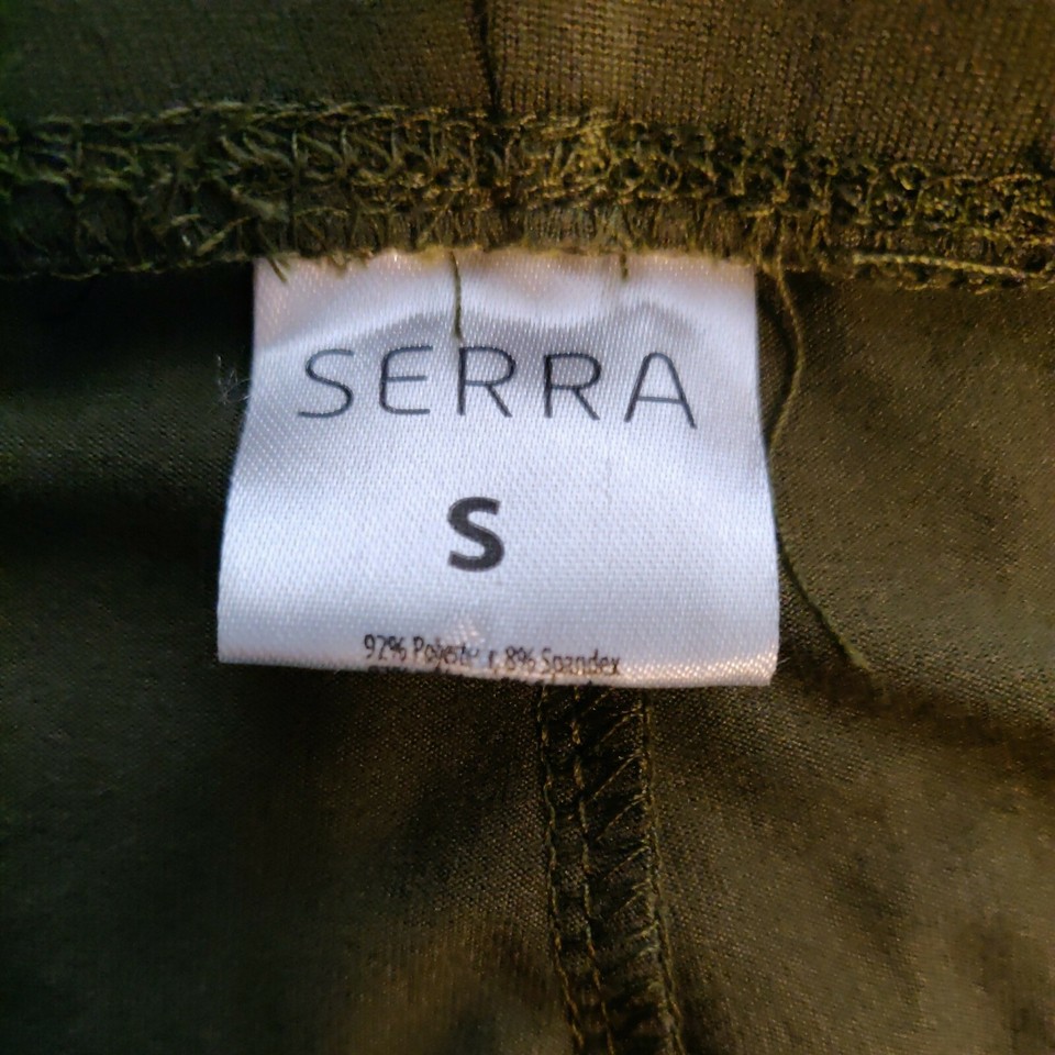 Serra women's size S leggings olive green color elastic pull on waist