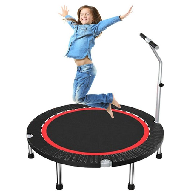 foldable exercise trampoline with bar