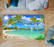 3D Sea Beach Serene Charm NBC634124 Game Rug Mat Elegant Photo Carpet Mat Romy