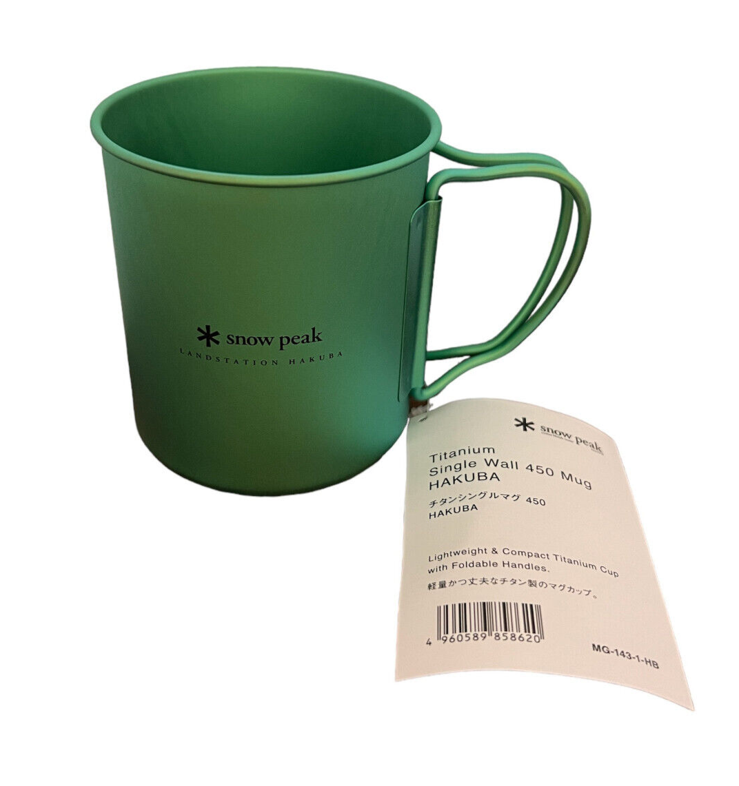 Snow Peak Titanium Single Wall 450 Mug Green Color LAND STATION