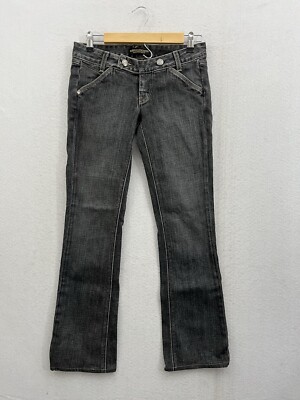 Morphine Generation Womens 27 Black Flared Jeans Low Rise 30x29 Y2K 2000s