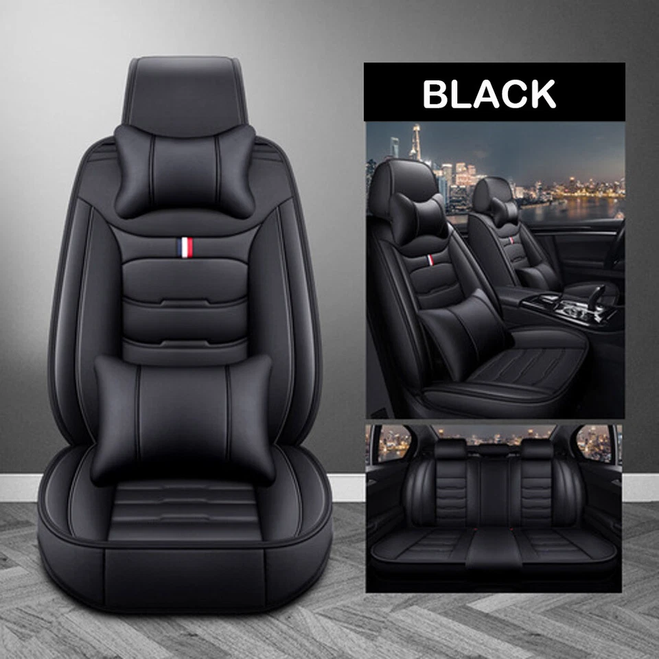 For Mercedes-Benz Car Seat Cover 5-Seat Front & Rear Full Set PU Leather Cushion - Image 4 of 4